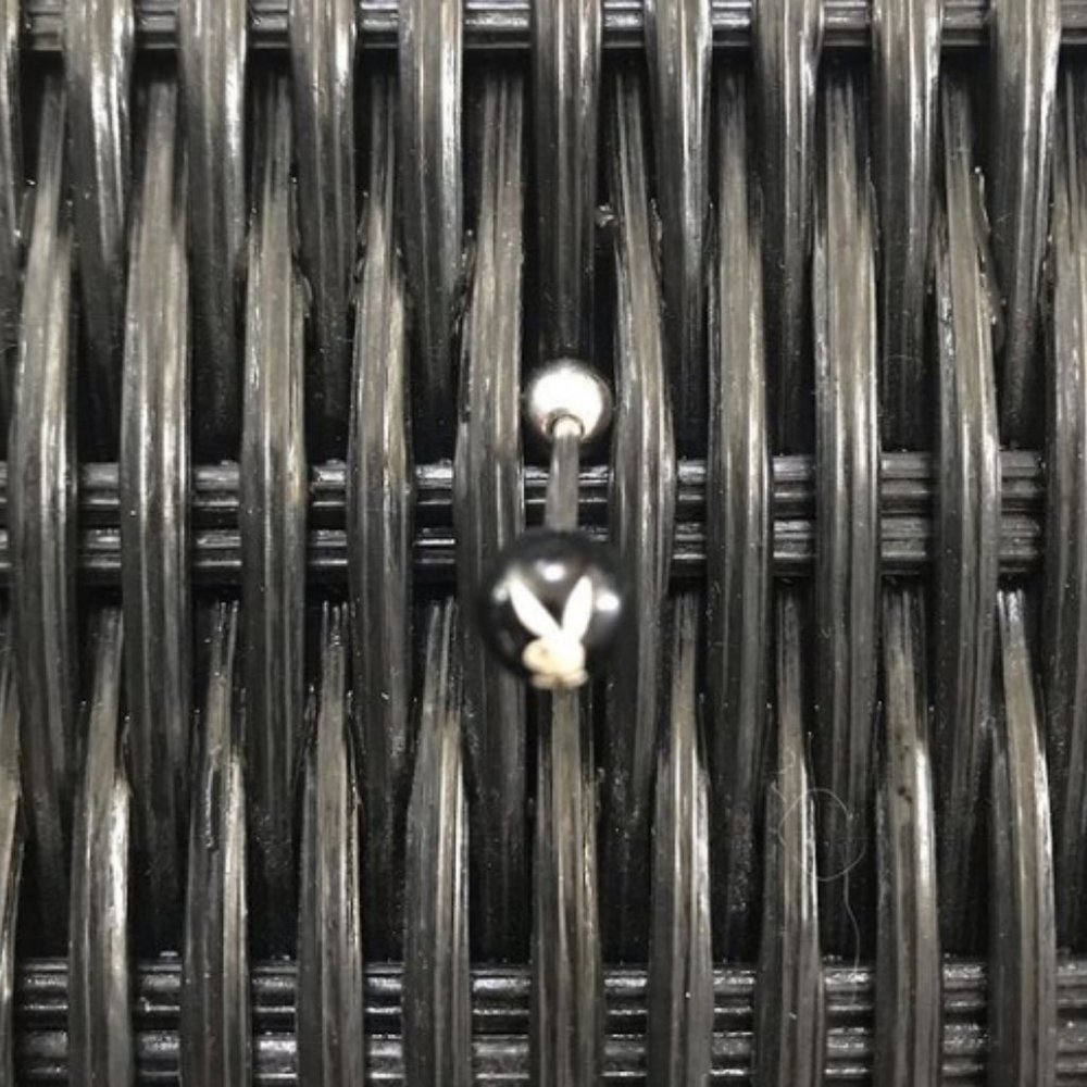 playboy jewelry silver & black logo tongue ring